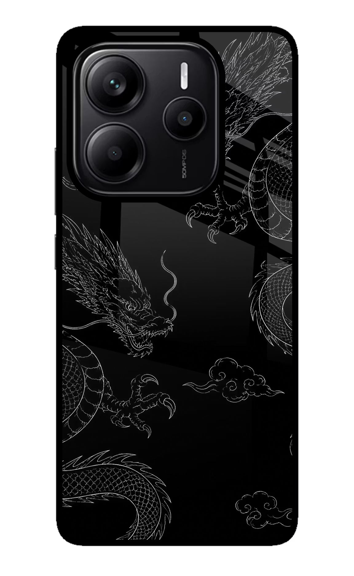 Twin Dragons Redmi Note 14 5G Glass Case Back Cover by Casekaro