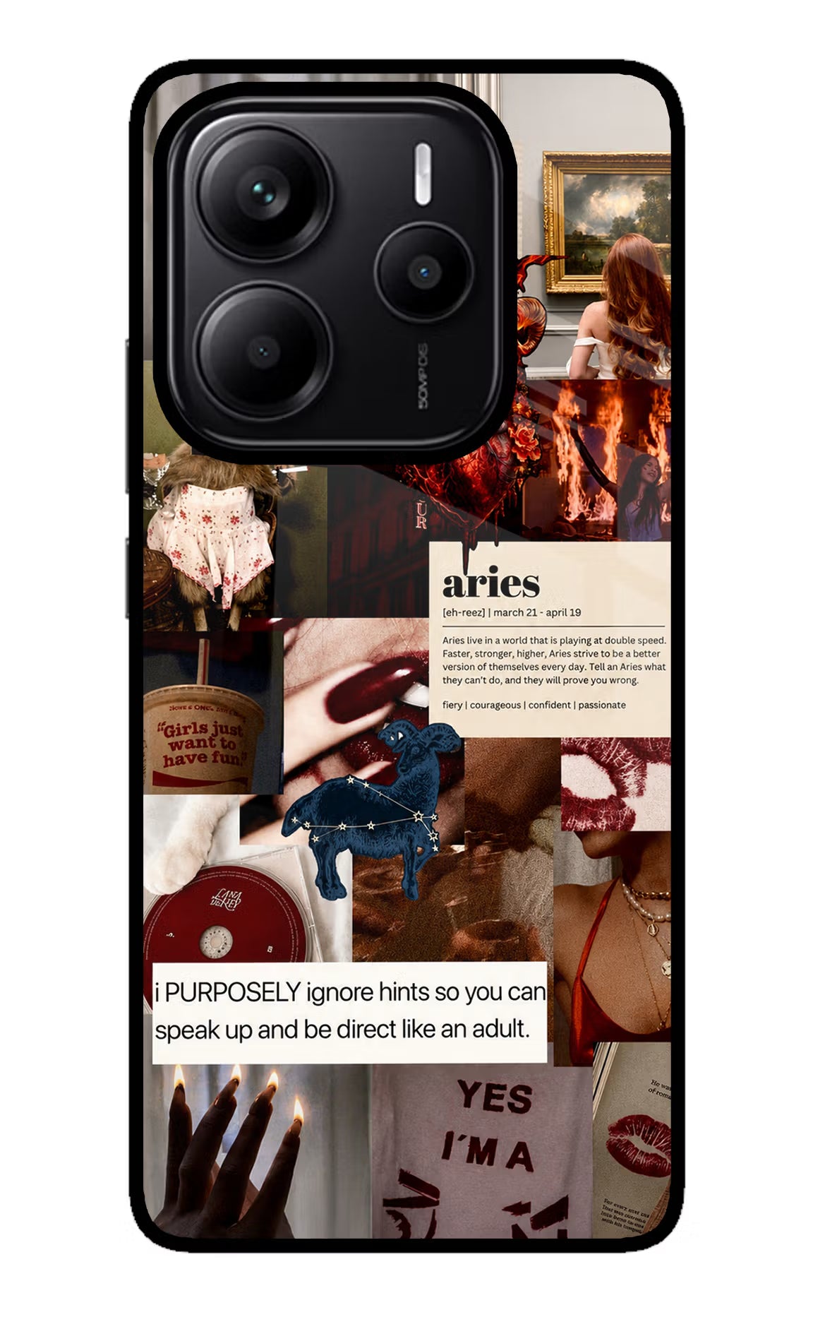 Zodiac Aries Redmi Note 14 5G Glass Case