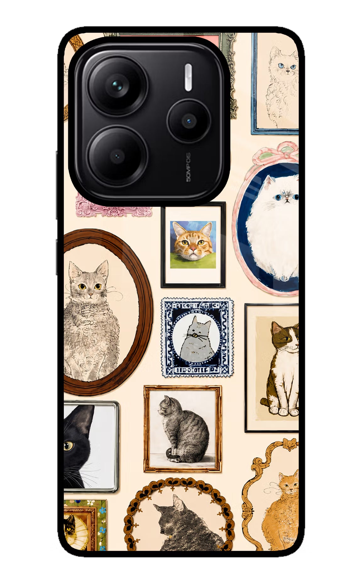Mirror Cats Redmi Note 14 5G Glass Case