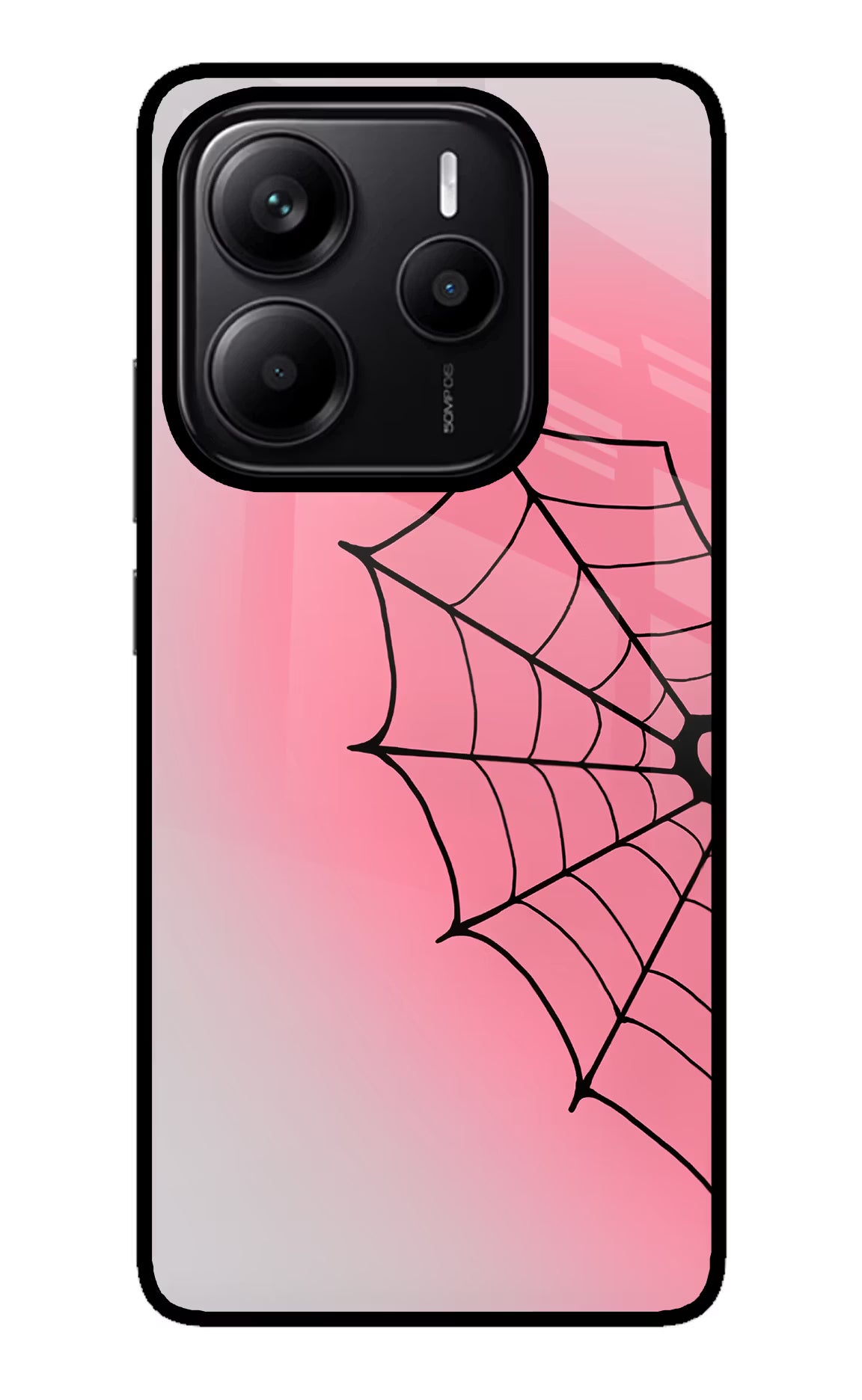 Pink Web Redmi Note 14 5G Glass Case