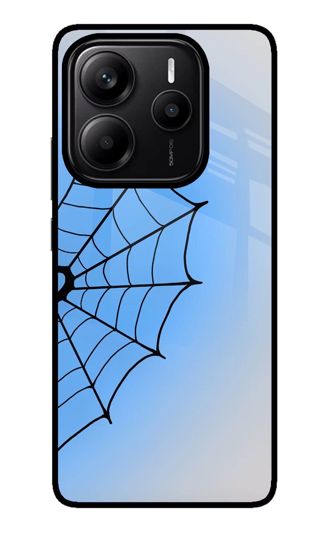 Blue Web Redmi Note 14 5G Glass Case