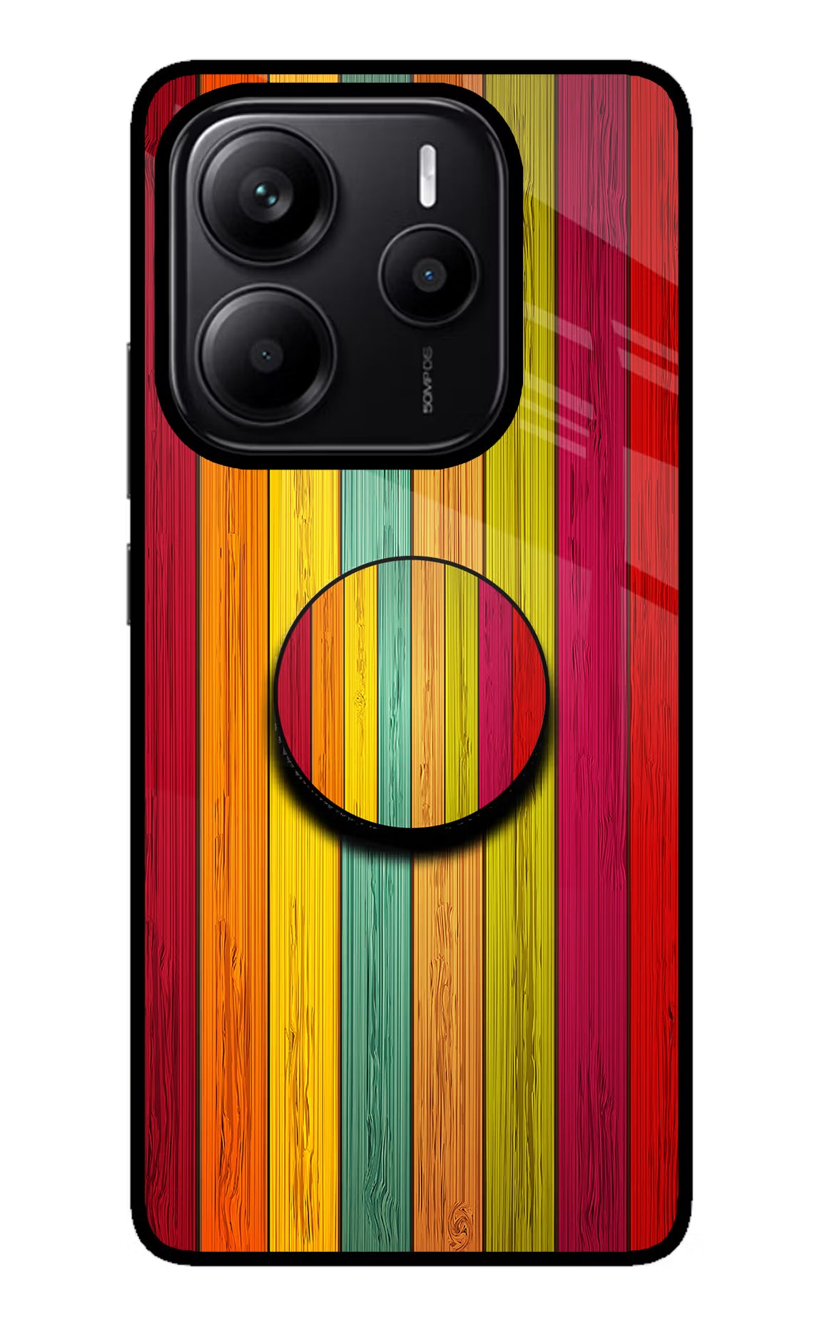 Multicolor Wooden Redmi Note 14 5G Pop Case by Casekaro