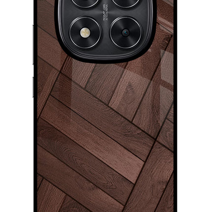 Wooden Texture Design Redmi Note 14 Pro 5G Glass Case Back Cover by Casekaro