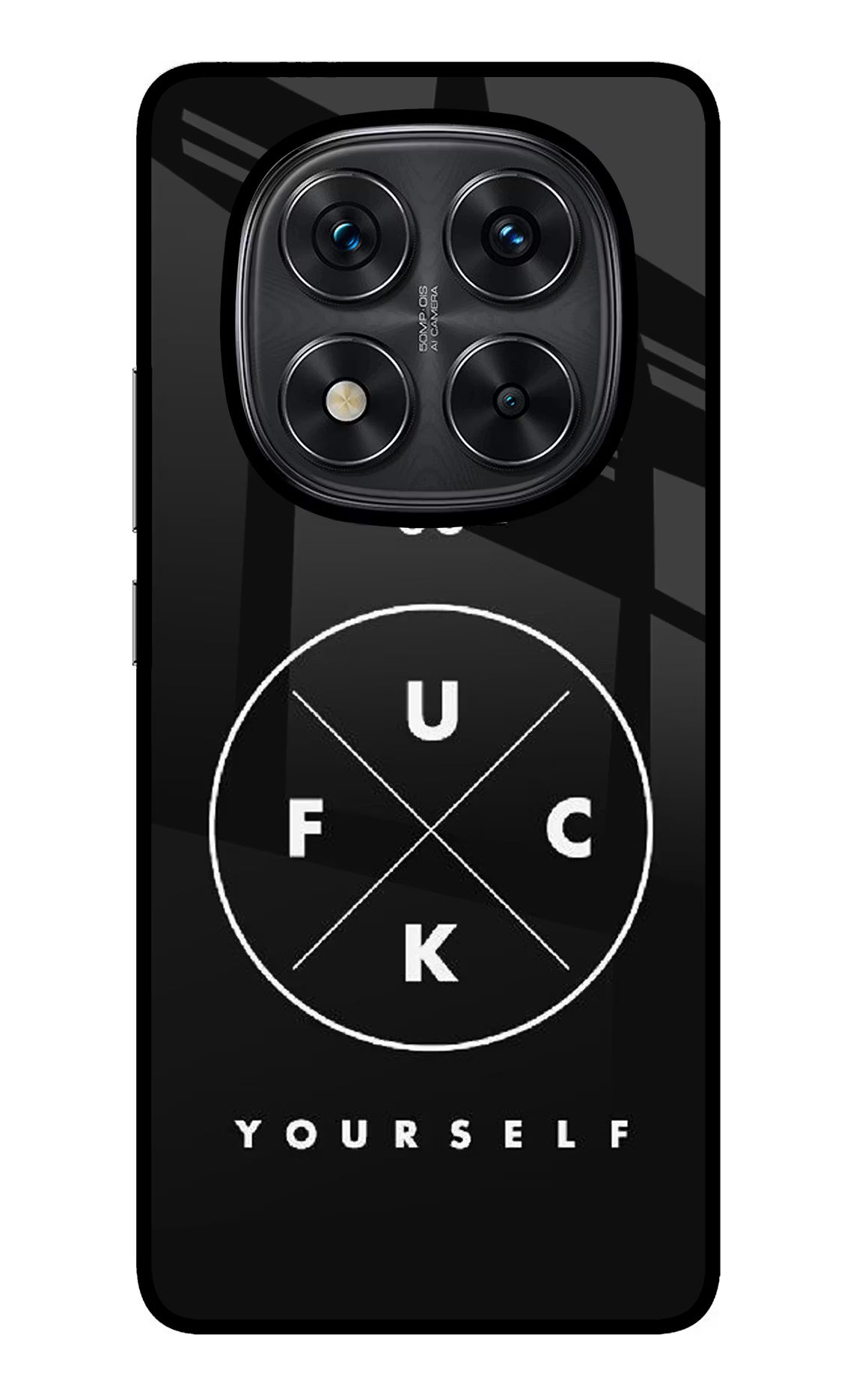 Go Fuck Yourself Redmi Note 14 Pro 5G Glass Case Back Cover by Casekaro