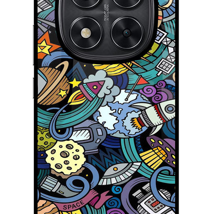 Space Abstract Redmi Note 14 Pro 5G Glass Case Back Cover by Casekaro