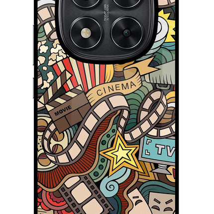 Cinema Abstract Redmi Note 14 Pro 5G Glass Case Back Cover by Casekaro