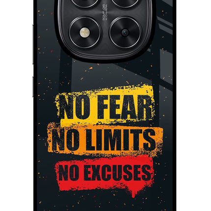 No Fear No Limits No Excuse Redmi Note 14 Pro 5G Glass Case Back Cover by Casekaro