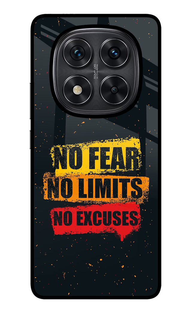 No Fear No Limits No Excuse Redmi Note 14 Pro 5G Glass Case Back Cover by Casekaro