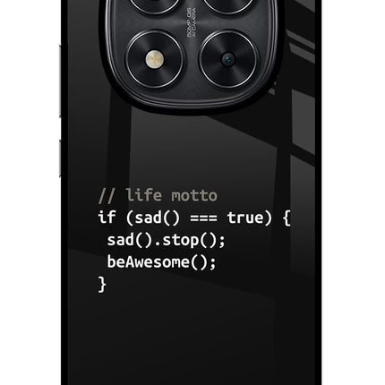 Life Motto Code Redmi Note 14 Pro 5G Glass Case Back Cover by Casekaro