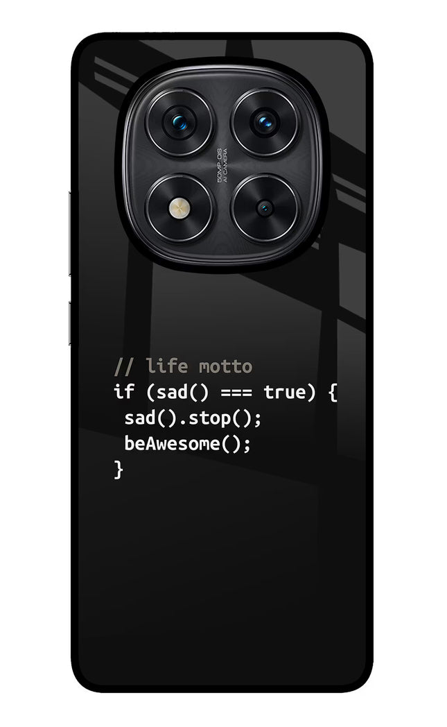 Life Motto Code Redmi Note 14 Pro 5G Glass Case Back Cover by Casekaro