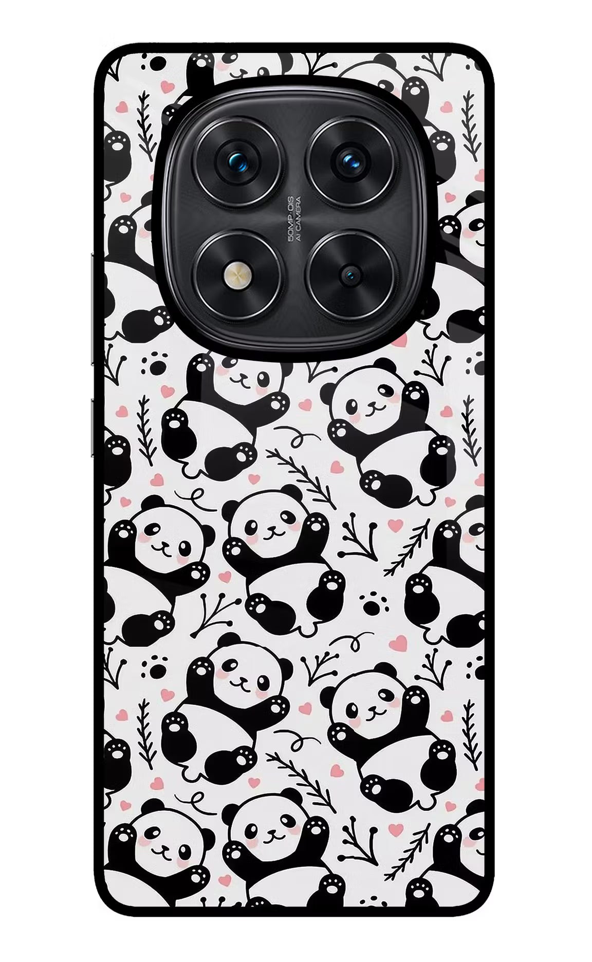 Cute Panda Redmi Note 14 Pro 5G Glass Case Back Cover by Casekaro
