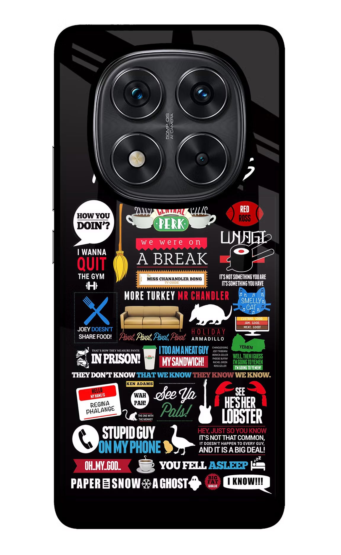FRIENDS Redmi Note 14 Pro 5G Glass Case Back Cover by Casekaro