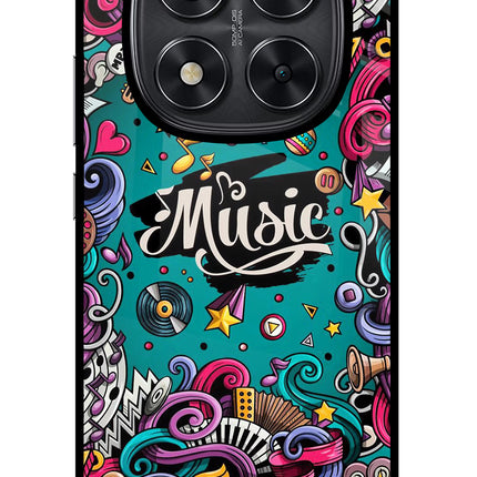 Music Graffiti Redmi Note 14 Pro 5G Glass Case Back Cover by Casekaro
