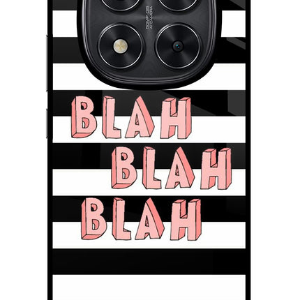 Blah Blah Blah Redmi Note 14 Pro 5G Glass Case Back Cover by Casekaro