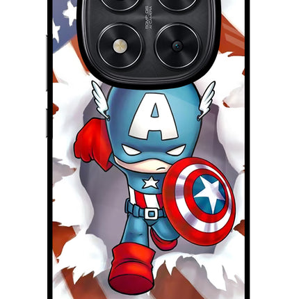 Captain America Redmi Note 14 Pro 5G Glass Case Back Cover by Casekaro