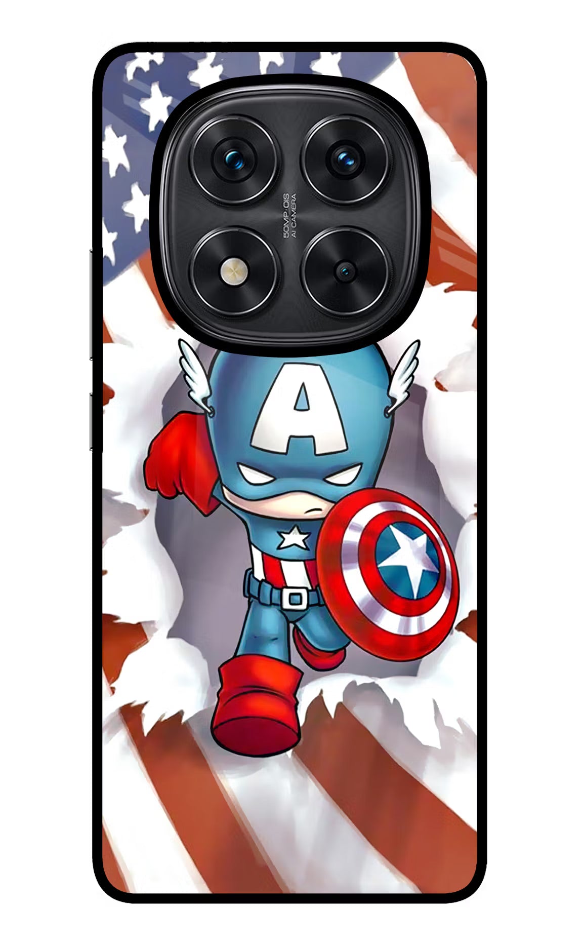 Captain America Redmi Note 14 Pro 5G Glass Case Back Cover by Casekaro