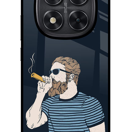 Smoking Redmi Note 14 Pro 5G Glass Case Back Cover by Casekaro