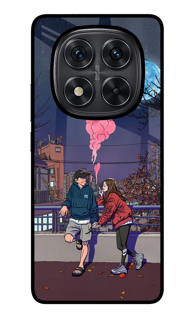 Chilling Couple Redmi Note 14 Pro 5G Glass Case Back Cover by Casekaro