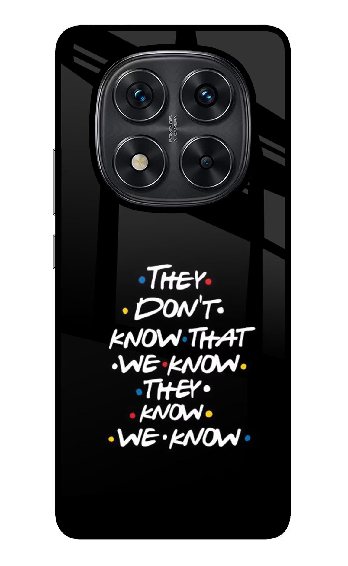 FRIENDS Dialogue Redmi Note 14 Pro 5G Glass Case Back Cover by Casekaro