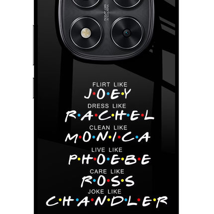 FRIENDS Character Redmi Note 14 Pro 5G Glass Case Back Cover by Casekaro