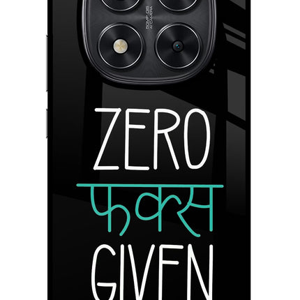 Zero Fucks Given Redmi Note 14 Pro 5G Glass Case Back Cover by Casekaro