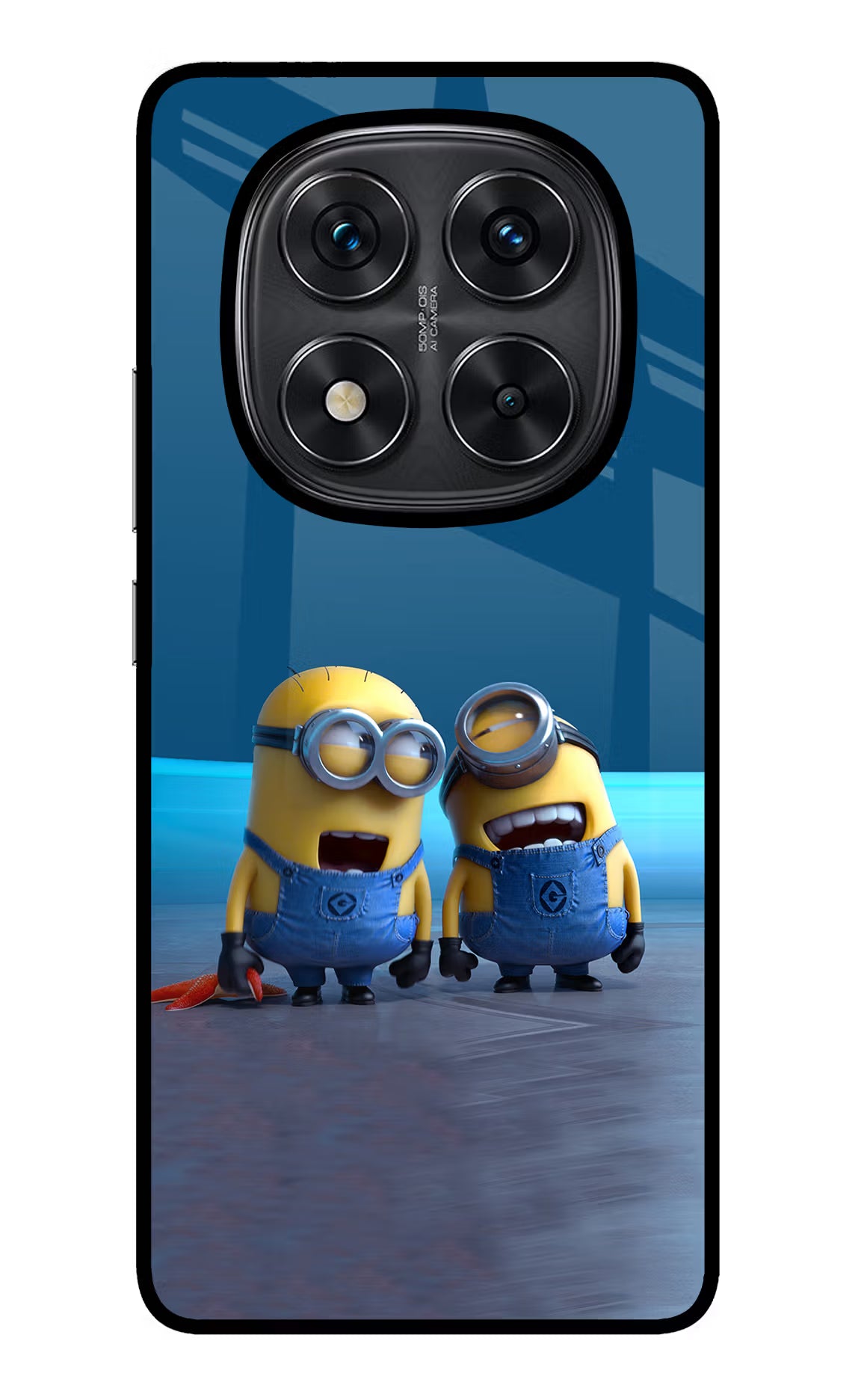 Minion Laughing Redmi Note 14 Pro 5G Glass Case Back Cover by Casekaro