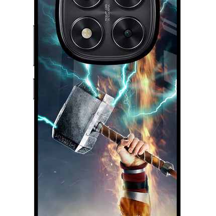 Thor Hammer Mjolnir Redmi Note 14 Pro 5G Glass Case Back Cover by Casekaro