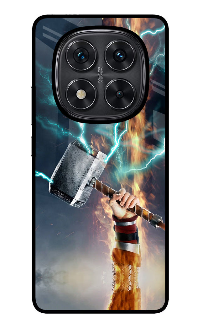 Thor Hammer Mjolnir Redmi Note 14 Pro 5G Glass Case Back Cover by Casekaro