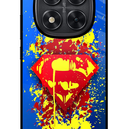 Superman logo Redmi Note 14 Pro 5G Glass Case Back Cover by Casekaro