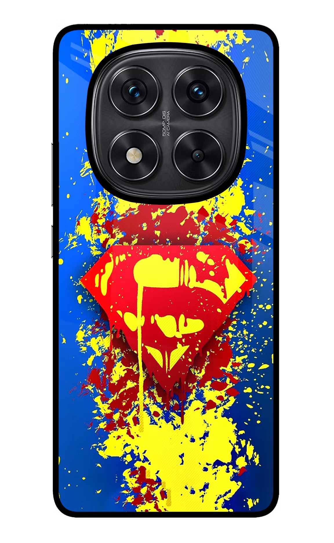 Superman logo Redmi Note 14 Pro 5G Glass Case Back Cover by Casekaro