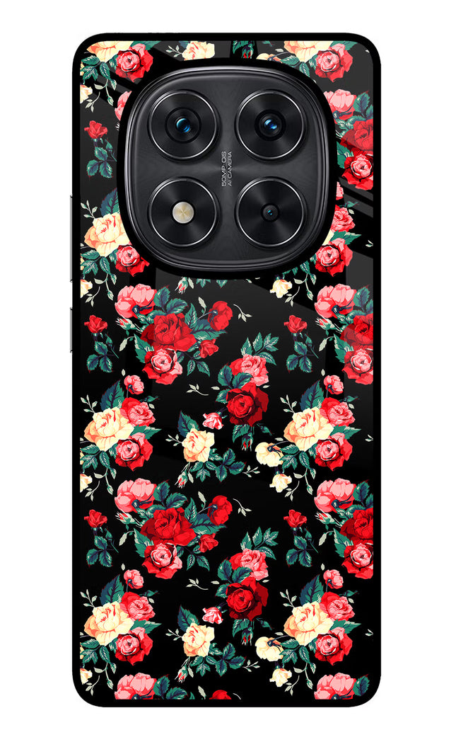 Rose Pattern Redmi Note 14 Pro 5G Glass Case Back Cover by Casekaro