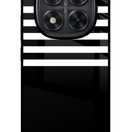 Black and White Print Redmi Note 14 Pro 5G Glass Case Back Cover by Casekaro