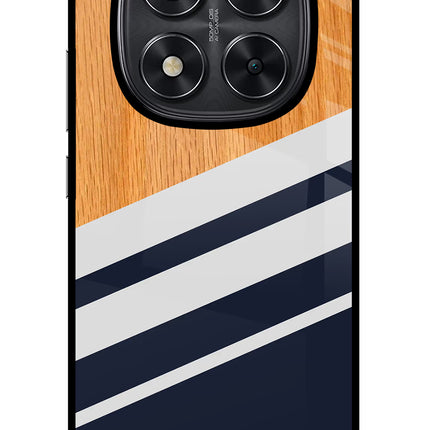 Blue and white wooden Redmi Note 14 Pro 5G Glass Case Back Cover by Casekaro