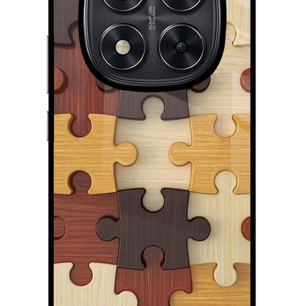 Wooden Puzzle Redmi Note 14 Pro 5G Glass Case Back Cover by Casekaro