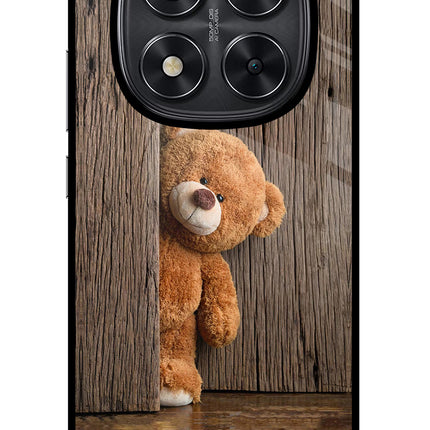 Teddy Wooden Redmi Note 14 Pro 5G Glass Case Back Cover by Casekaro