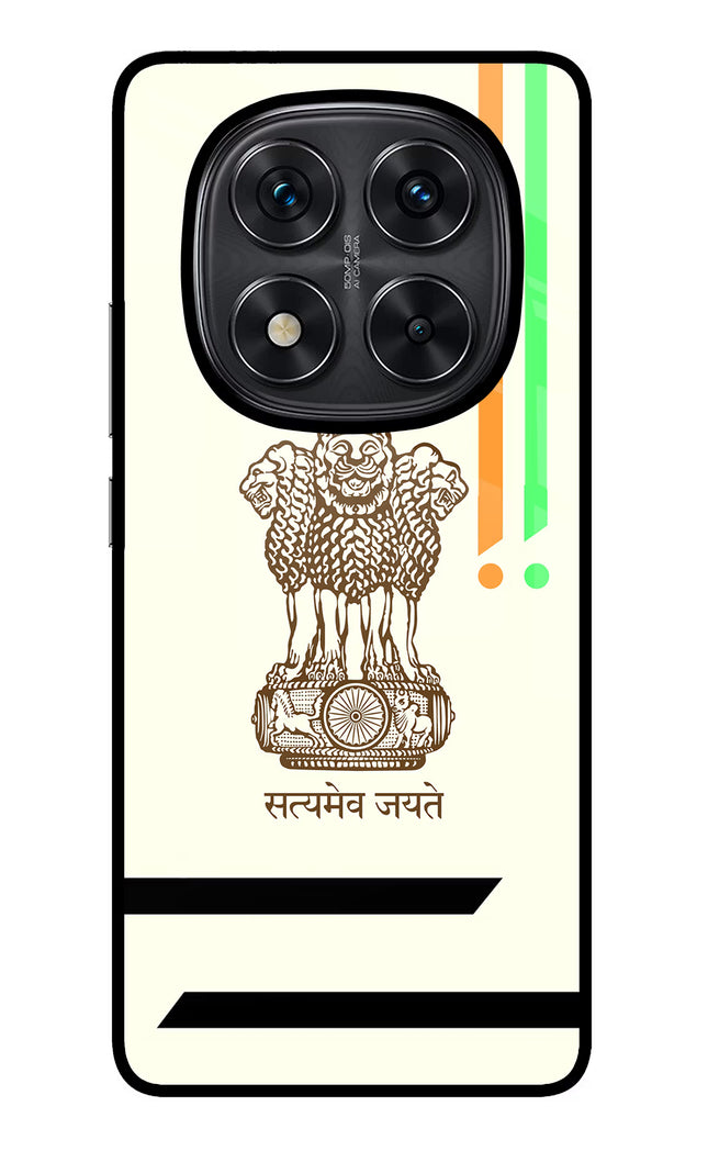 Satyamev Jayate Brown Logo Redmi Note 14 Pro 5G Glass Case Back Cover by Casekaro