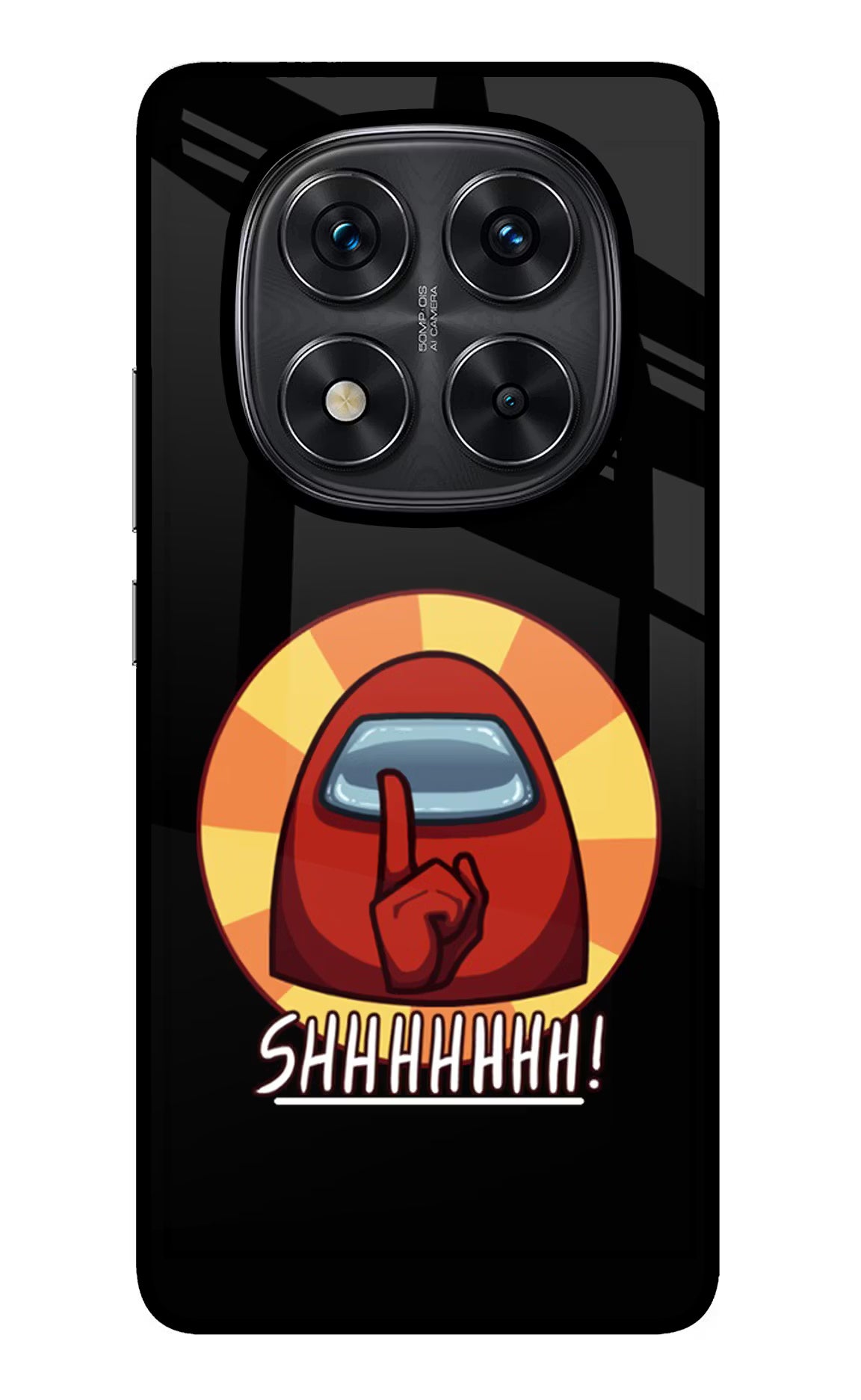 Among Us Shhh! Redmi Note 14 Pro 5G Glass Case Back Cover by Casekaro