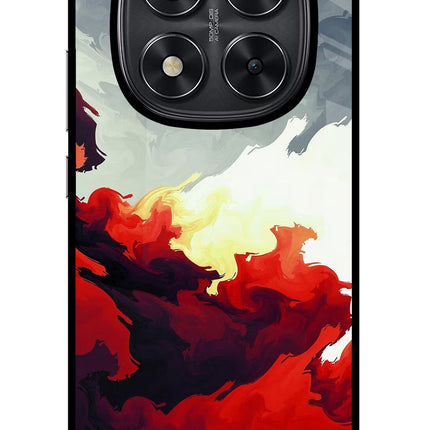 Fire Cloud Redmi Note 14 Pro 5G Glass Case Back Cover by Casekaro