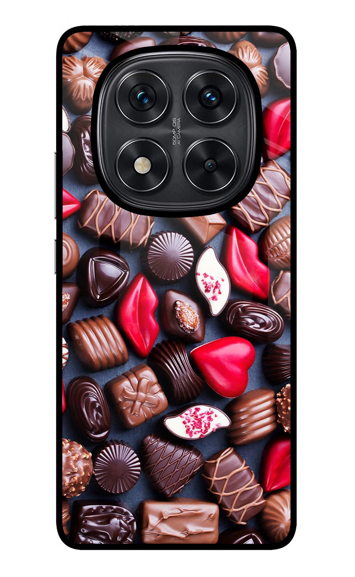 Chocolates Redmi Note 14 Pro 5G Glass Case Back Cover by Casekaro