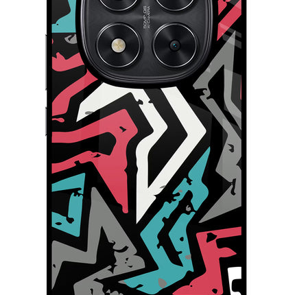 Geometric Graffiti Redmi Note 14 Pro 5G Glass Case Back Cover by Casekaro
