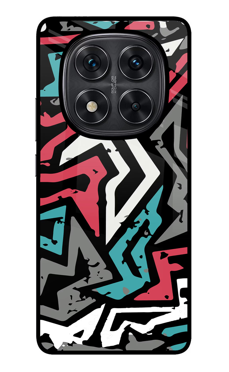 Geometric Graffiti Redmi Note 14 Pro 5G Back Cover, Glass case