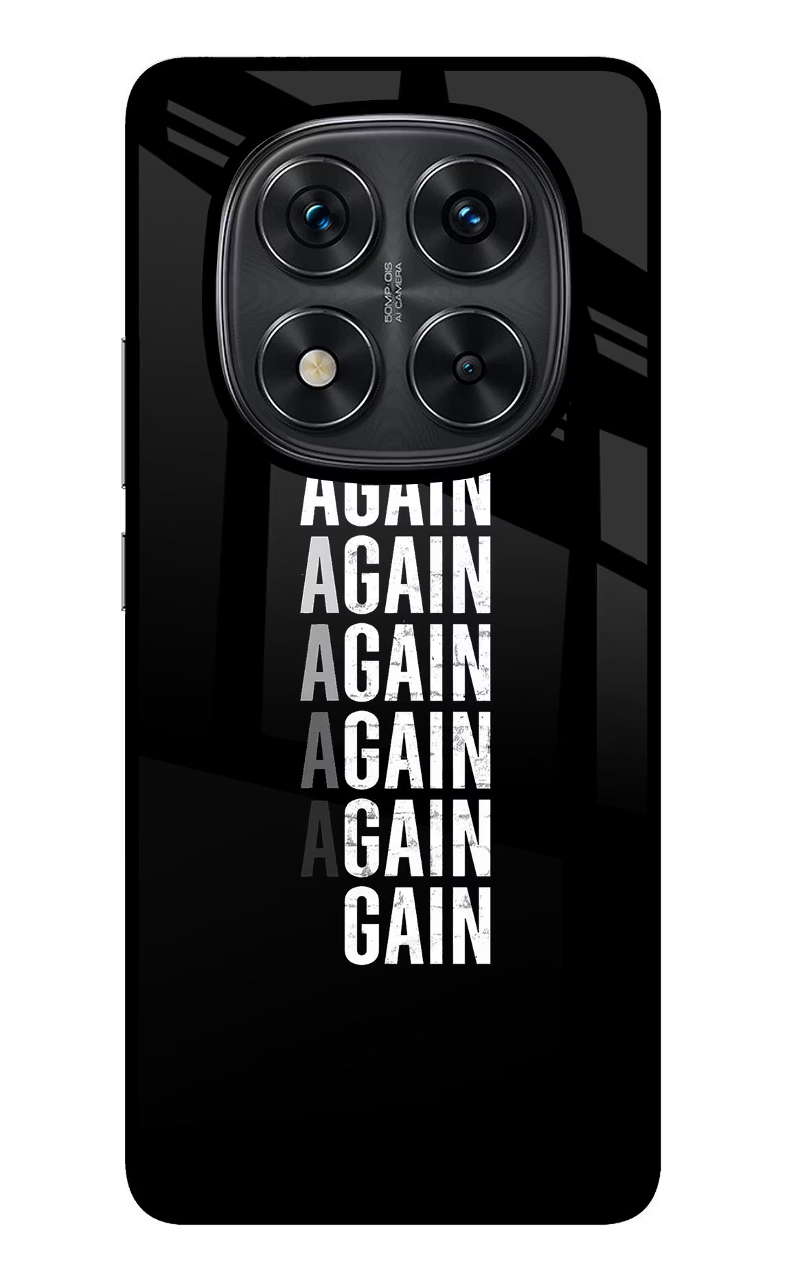 Again Again Gain Redmi Note 14 Pro 5G Glass Case Back Cover by Casekaro