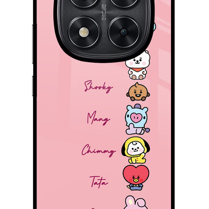 BTS names Redmi Note 14 Pro 5G Glass Case Back Cover by Casekaro