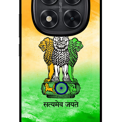 Satyamev Jayate Flag Redmi Note 14 Pro 5G Glass Case Back Cover by Casekaro