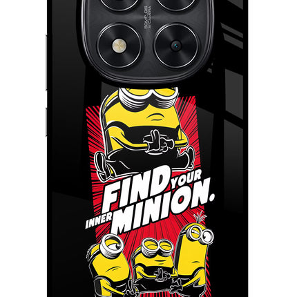Find your inner Minion Redmi Note 14 Pro 5G Glass Case Back Cover by Casekaro