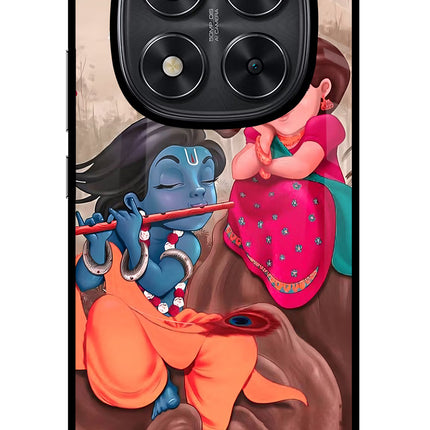 Radhe Krishna Redmi Note 14 Pro 5G Glass Case Back Cover by Casekaro