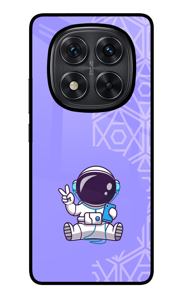 Cute Astronaut Chilling Redmi Note 14 Pro 5G Glass Case Back Cover by Casekaro