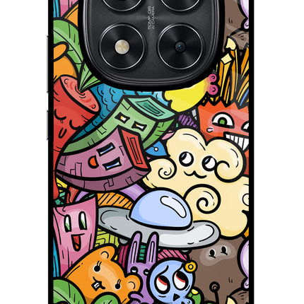 Veggie Doodle Redmi Note 14 Pro 5G Glass Case Back Cover by Casekaro