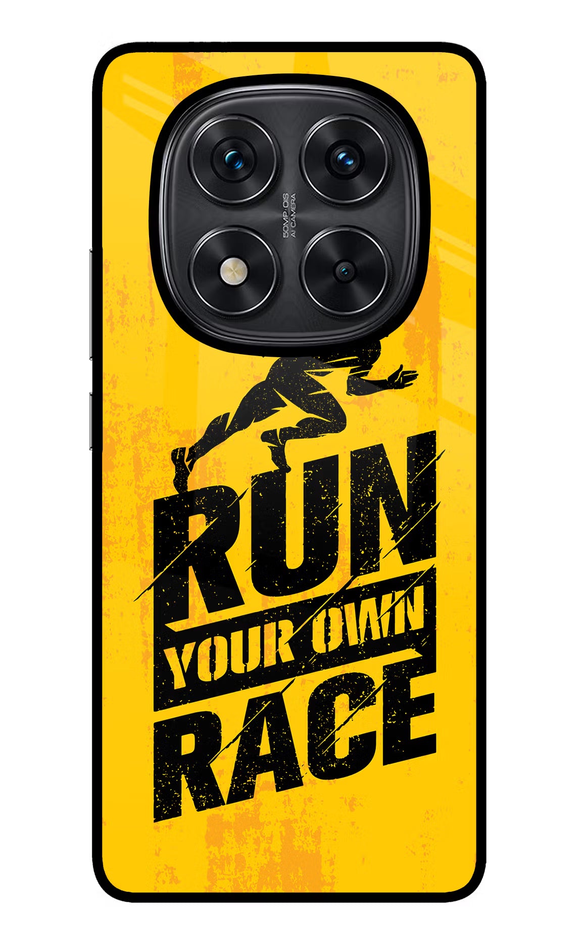 Run Your Own Race Redmi Note 14 Pro 5G Glass Case Back Cover by Casekaro