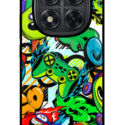 Game Doodle Redmi Note 14 Pro 5G Glass Case Back Cover by Casekaro